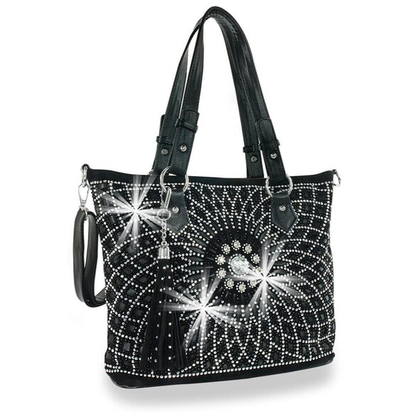 Women Large Tote Top Handle Shoulder Bags Bling Design Layered Shopper Tote - Picture 1 of 2